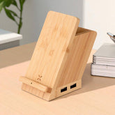 Maple 15W Wireless Charger & USB Hub with Pen Stand